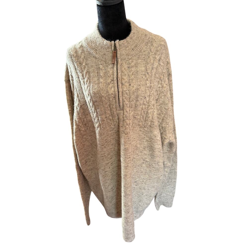 NWT Frye and Co. Oatmeal Nep Quarter-Zip Sweater Men's 3XLT Big & Tall